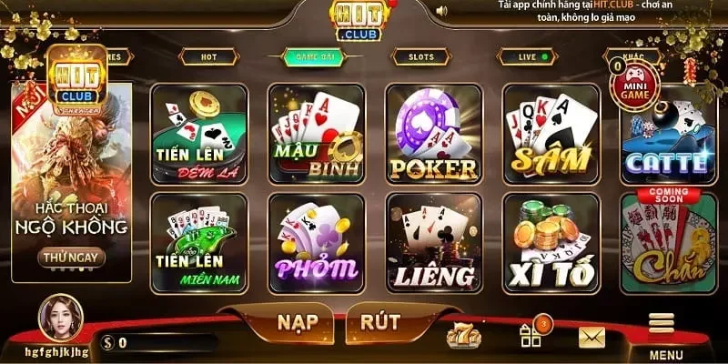 Hàng loạt game bài hấp dẫn có mặt tại Hitclub 